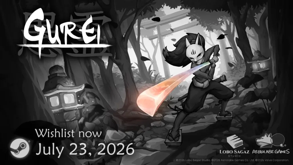 Mulher com máscara de raposa em jogo brasileiro GUREI.