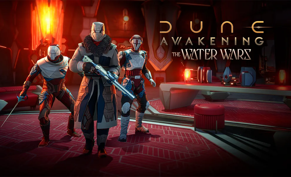Estiles de 3 personagens diferentes em Dune Awakening The Water Wars.
