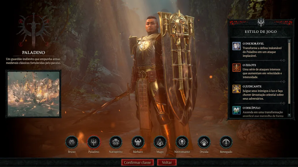 Imagem de Tela de criação de personagens de Diablo IV Lord of Hatred.