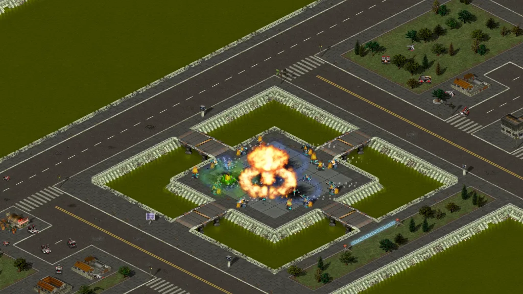 Imagem do jogo com bomba lançada no meio da tela.
