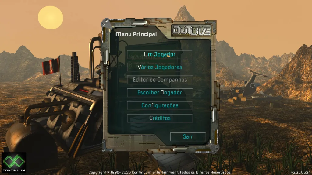 Menu do jogo de outlive 25.