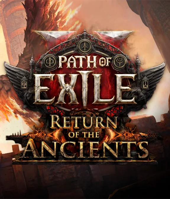 Capa de Path of Exile 2 Return of the Ancients com novo chefe em cima de muralha.