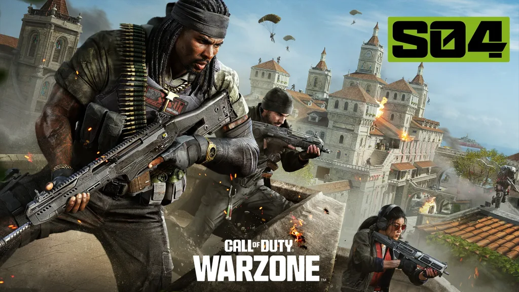 Personagens olhando de ponto alto no Warzone.