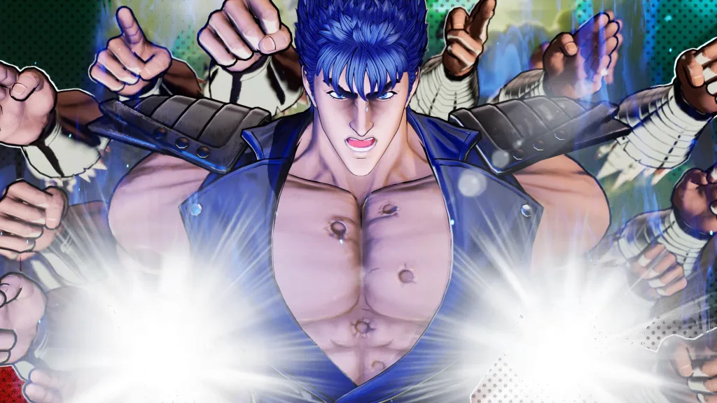 Kenshiro utilizando sua técnica especial.