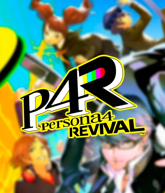 Imagem borrada de personagens do jogo e data do broadcast com novidades e logo do Persona 4 Revival à frente.