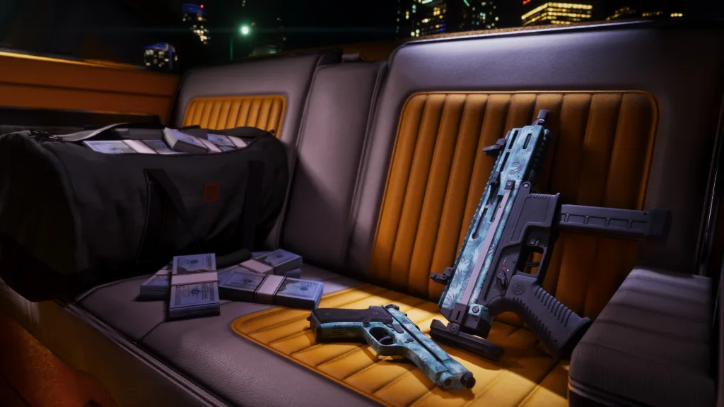 Armas com camuflagens da estampa de protagonista de GTA Vice City, Tommy Vercetti