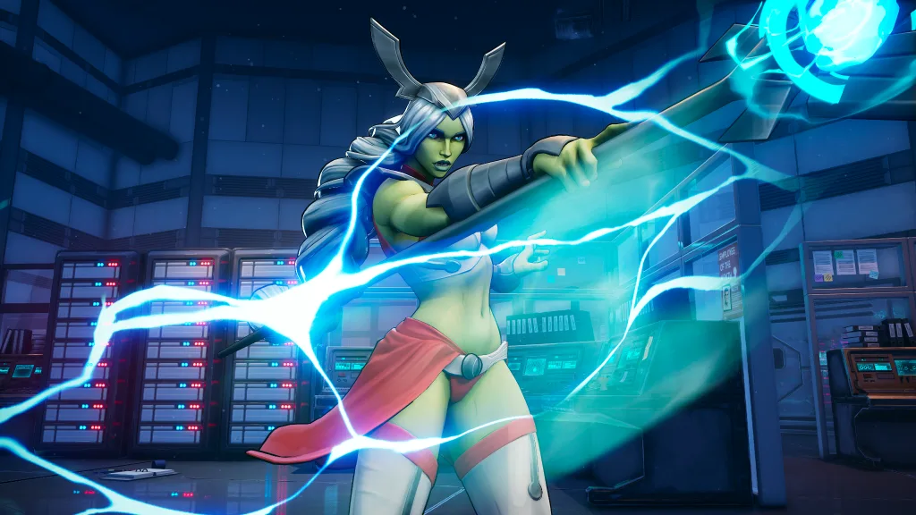 Personagem Universa dentro do jogo Invencible VS.