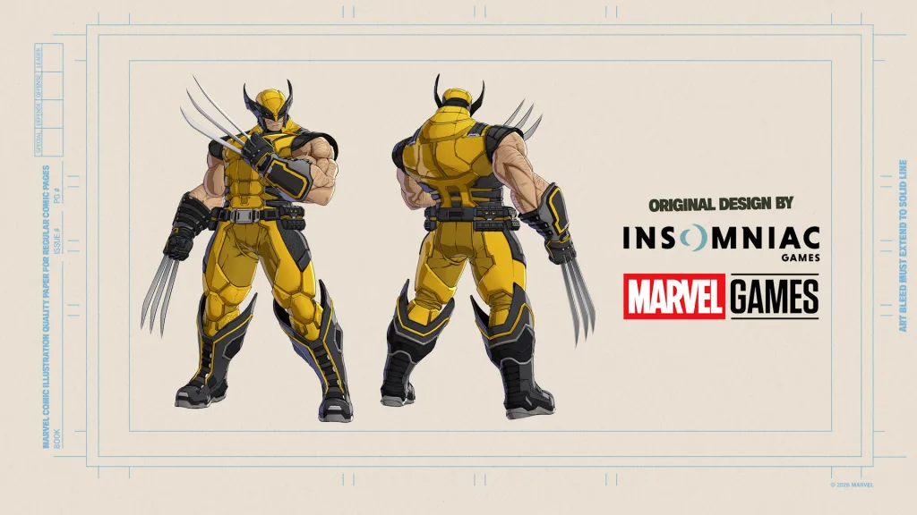 Wolverine com design original pela Insomniac Games.