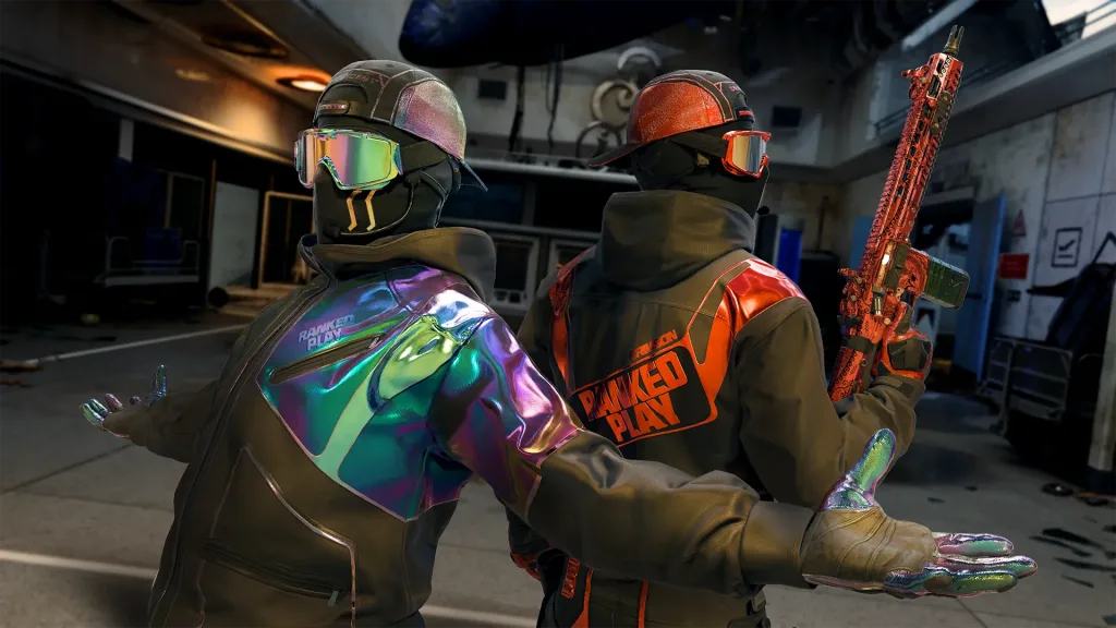 Operadores com roupas das partidas Rankeadas em Temporada 5 de Call of Duty Black Ops 7.