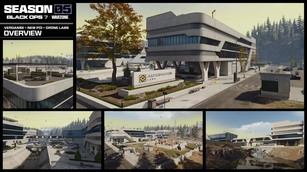 Ponto de Interesse Drone Labs em Warzone na Temporada 5 de Call of Duty Black Ops 7.