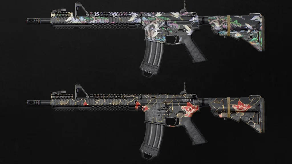 2 armas com camuflagens específicas de desafios de COD.
