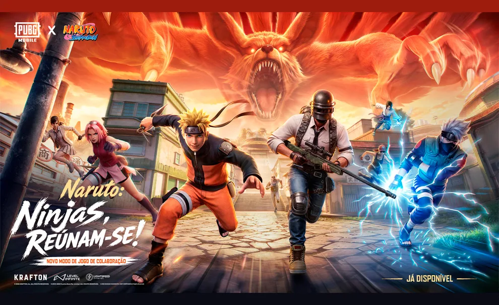 PUBG MOBILE 4.5 com Naruto, Ferrari e mais.