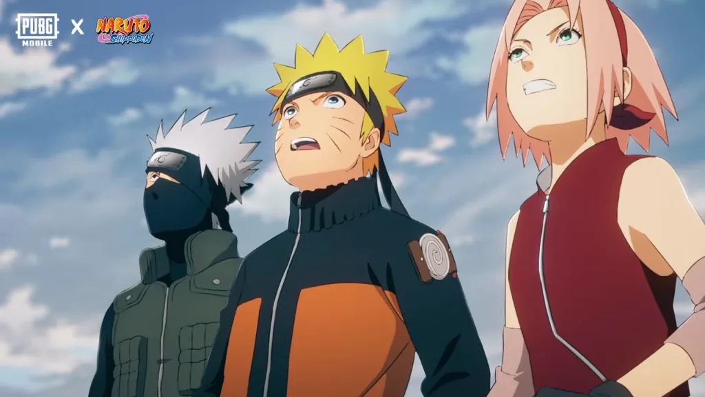 Personagens de Naruto Shippunde em PUBG Mobile.