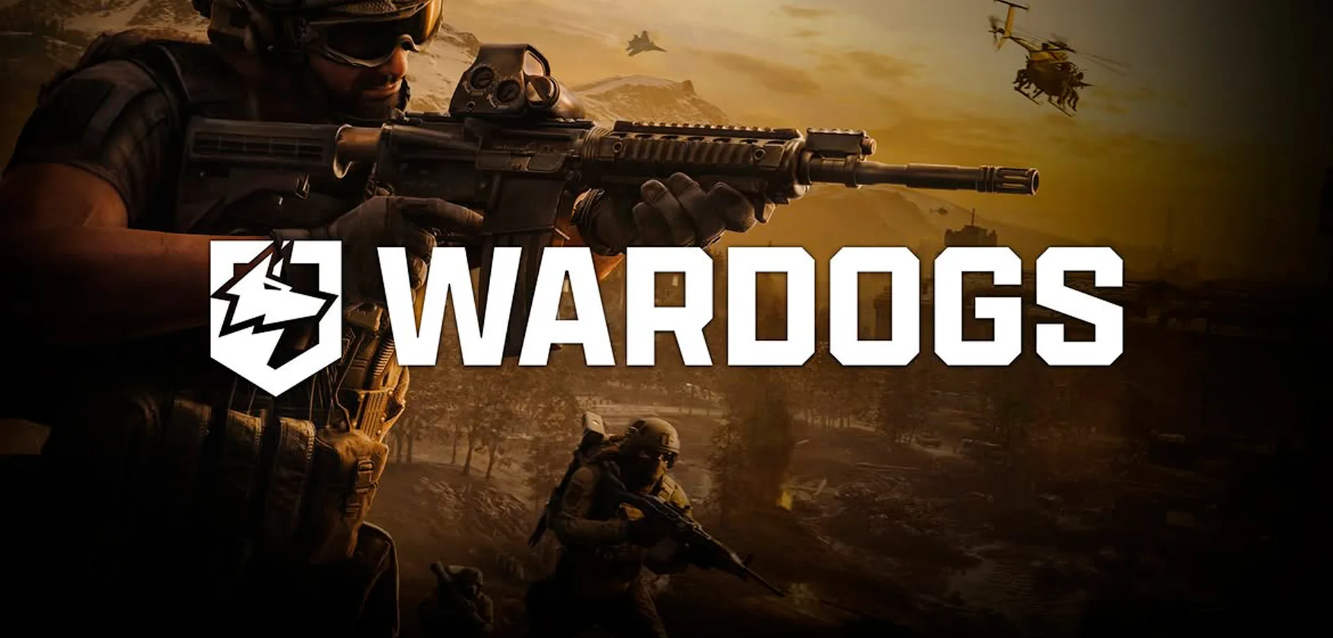 Imagem de Soldados em floresta nevada e veículos com o título WARDOGS à frente.