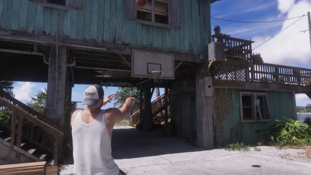 Jason jogando basquete.