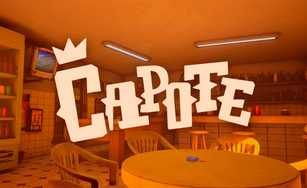 CAPOTE versão 1.0 com capa com logo e bar ao fundo.