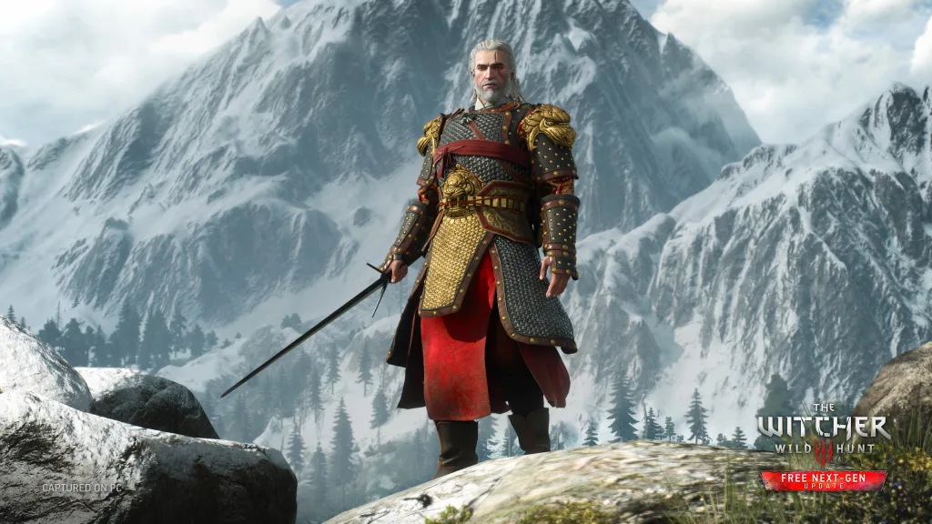 Geralt com armadura chinesa.