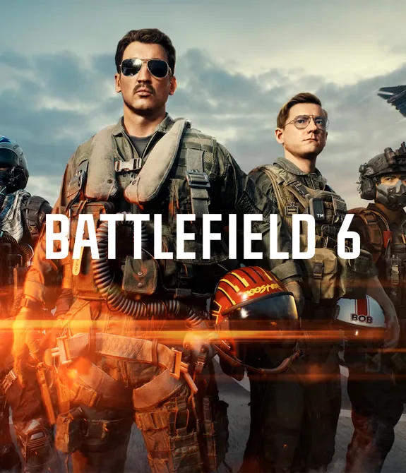 Imagem de 4 personagens de TOP GUN em Battlefield 6.