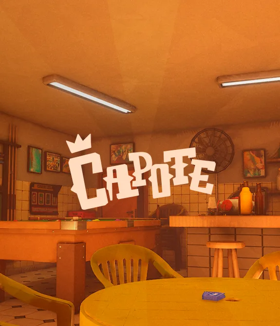 CAPOTE versão 1.0 com capa com logo e bar ao fundo.