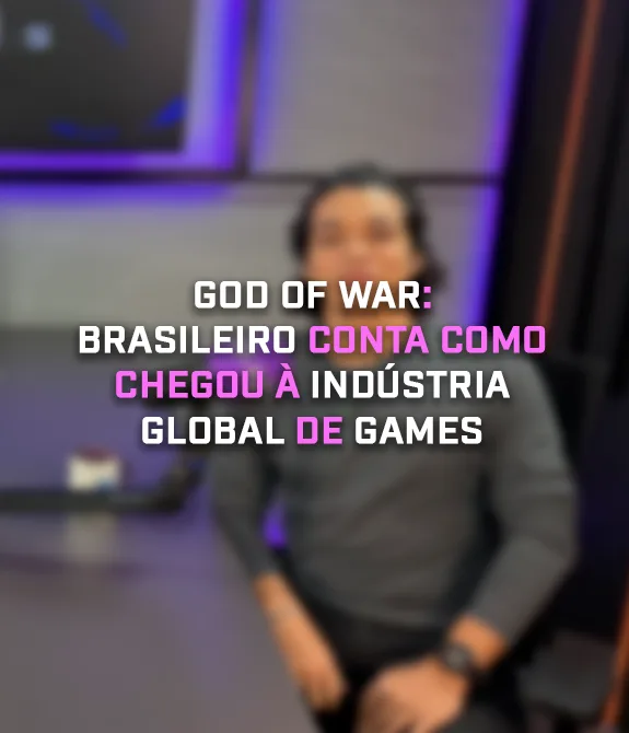 Alice Monstrinho e José Duçens em mesa do Podcast ND Games falando de God of War e Brasileiros na indústria global de games.