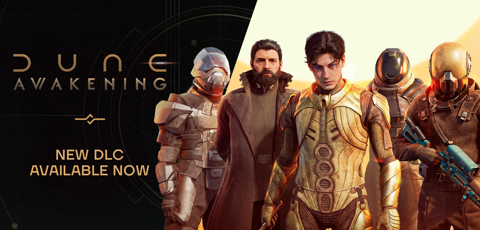 capa da DLC de Dune: Awakening com roupas do filme trazidas para o jogo na matéria sobre a chegada do game para os consoles.