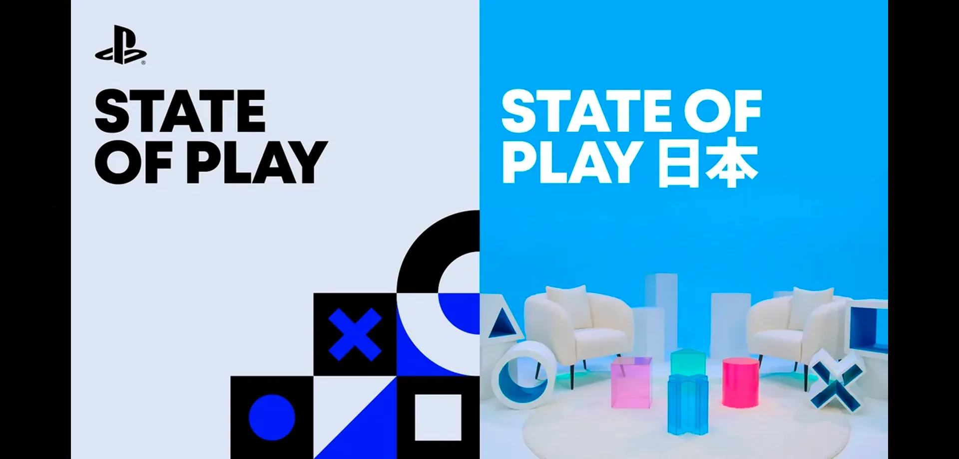 Imagem da State of Play Americana e Japonesa juntas.