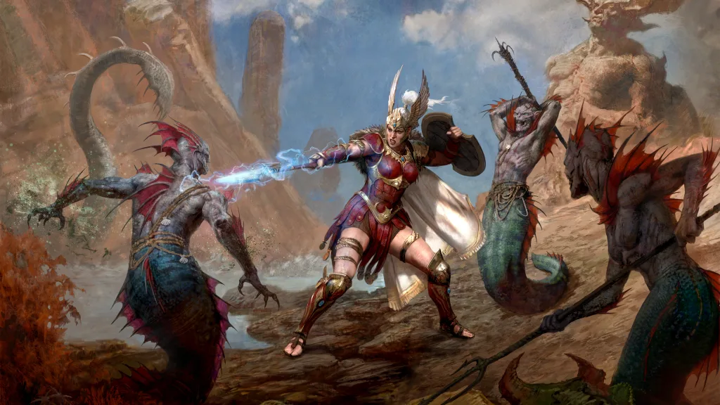 Imagem da futura classe Amazona de Diablo IV.