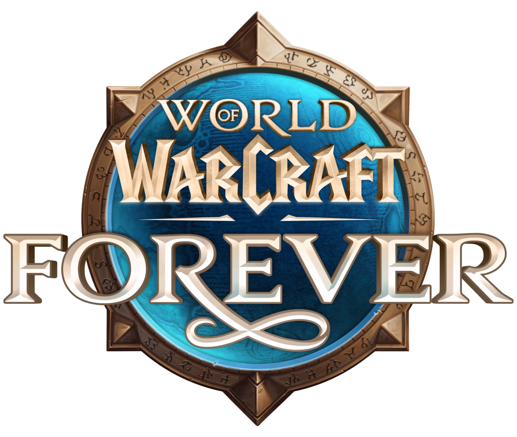 Logo de World of Warcraf Forever apresentado na Blizzcon 2026.