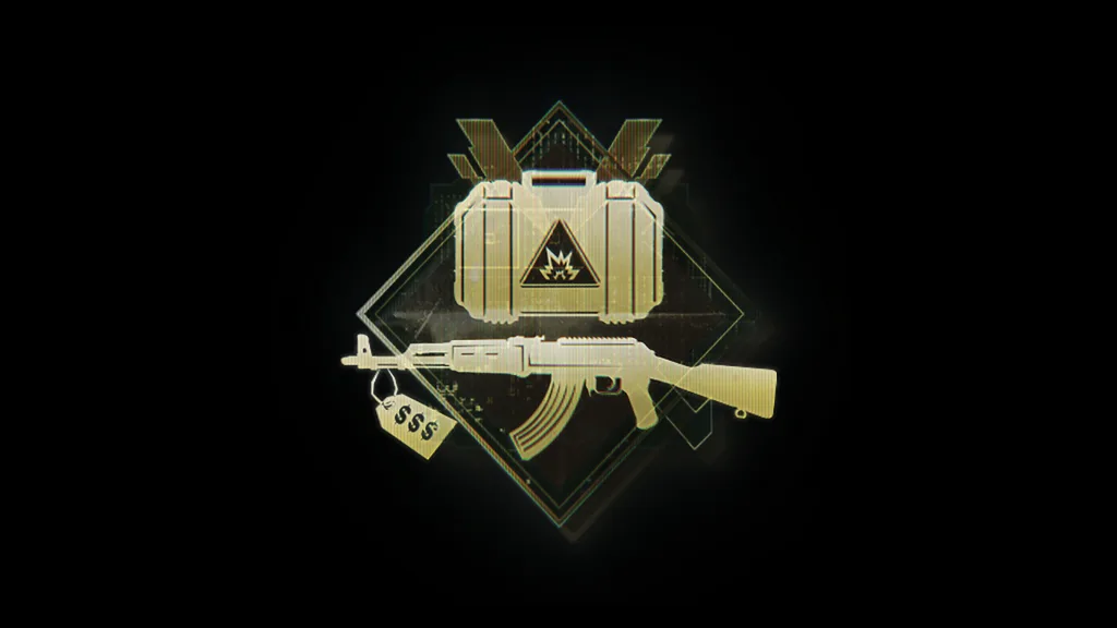 Símbolo do novo modo Colateral com Arma e maleta douradas.