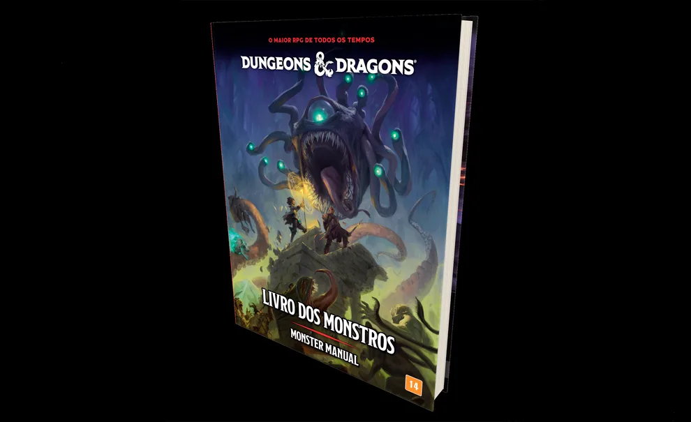 Livro dos Monstros com capa já em PT-BR da coleção de Dungeons & Dragons 5.5e.