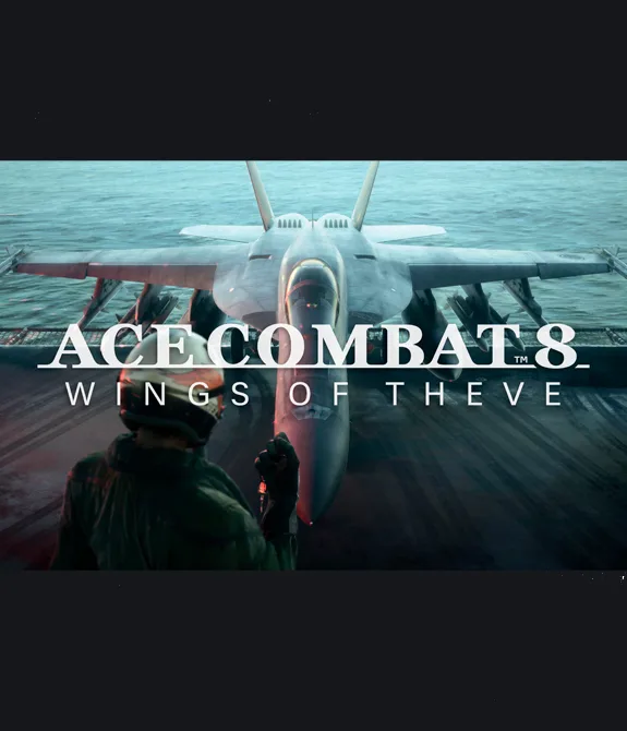 ACE COMBAT 8: WINGS OF THEVE mostra caça em porta-aviões