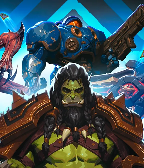 Imagem da Blizzcon 2026 com representação de Diablo, Warcraft, Starcraft e Overwatch.