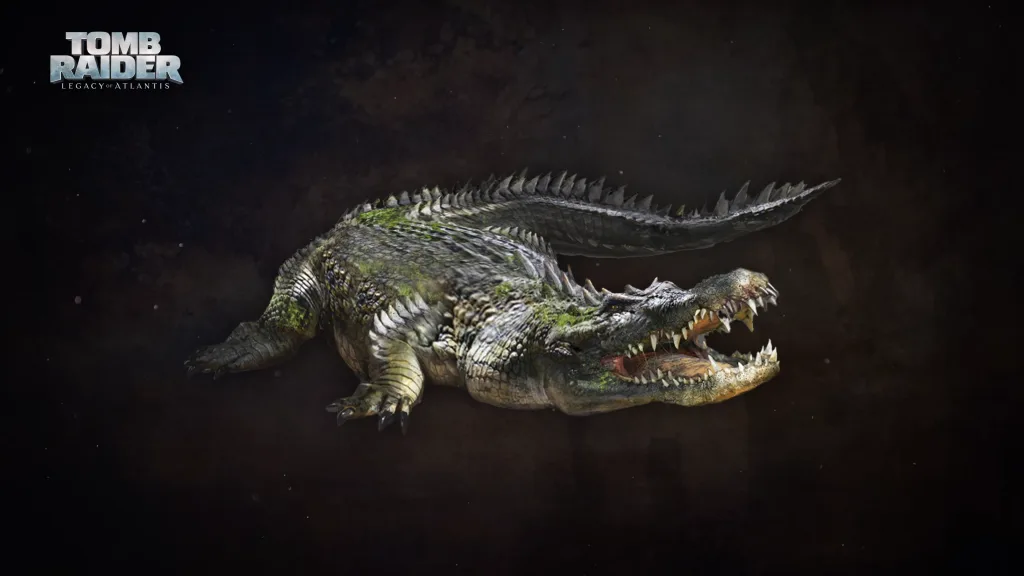 Imagem de Crocodilo do novo jogo Tomb Raider Legacy of Atlantis.