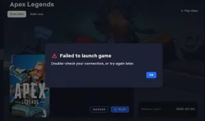 Laucher EA Sports com mensagem de Erro (Imagem: Divulgação).