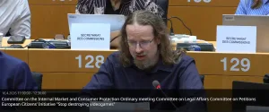 mídia física - Stop Killing Games no Parlamento Europeu (Imagem: Divulgação).